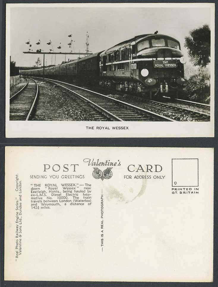 The Royal Wessex 10000 Eastleigh Hants Locomotive Railway Engine Old RP Postcard