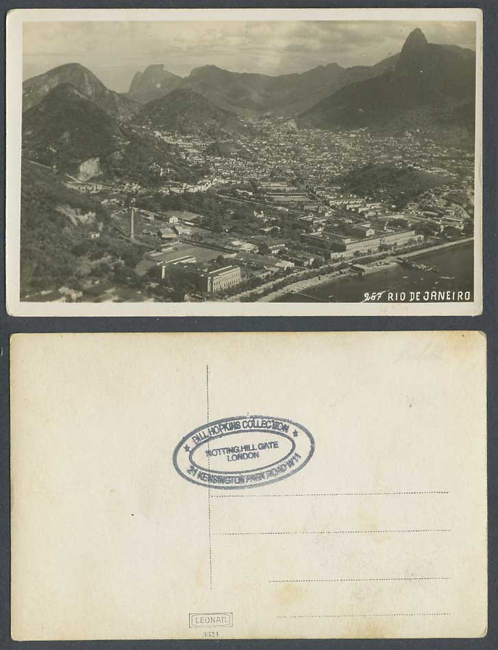 Brazil Old Real Photo Postcard Rio de Janeiro General View Panorama Mountains RP
