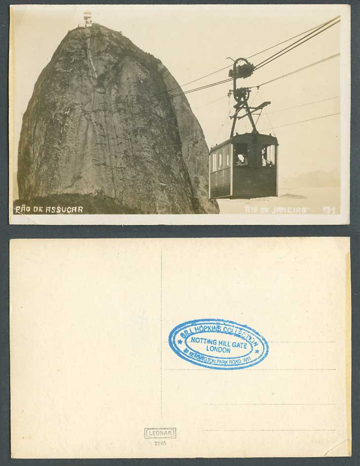 Brazil Old Real Photo Postcard Rio de Janeiro Pao de Assucar Cablecar Sugar Loaf