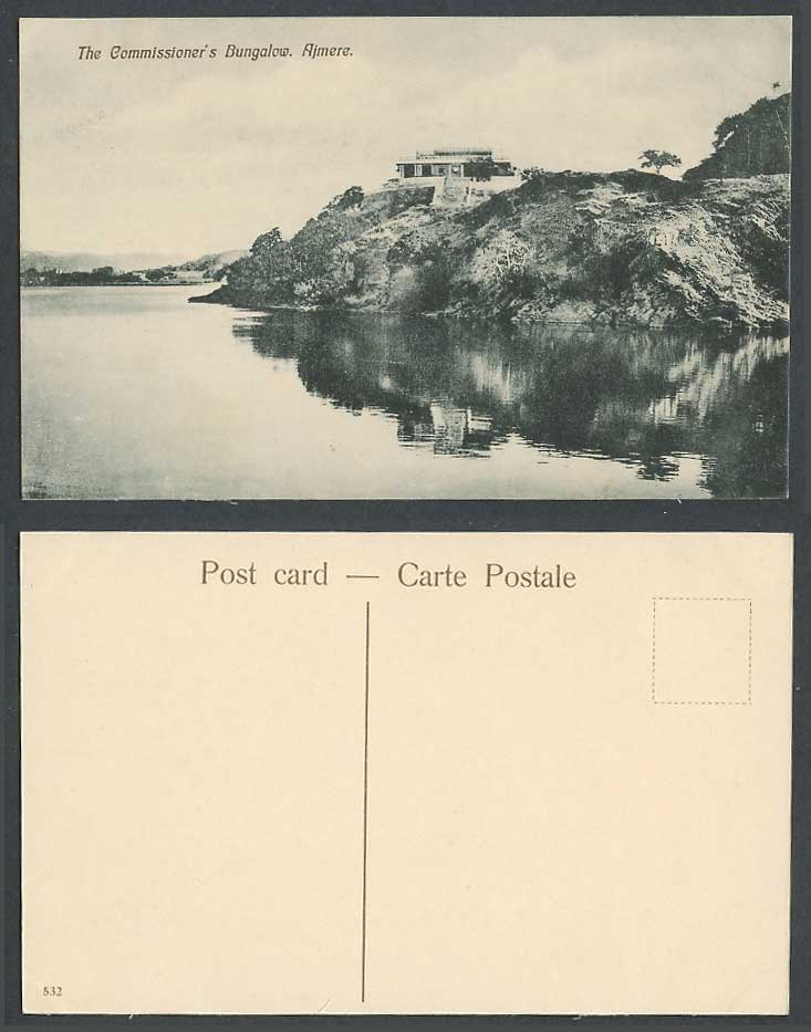 India Old Postcard The Commissioner's Bungalow, Ajmere Ajmir Ajmer, River Scene