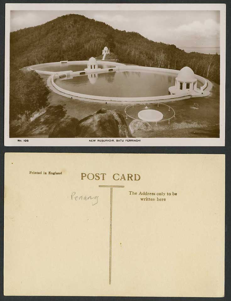 Penang Batu Ferringhi Feringgi New Reservoir Guillemard Hill Old Photo Postcard