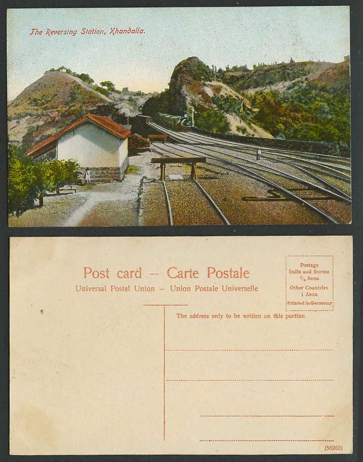 India Old Colour Postcard Reversing Station, Khandala, Locomotive Train, Railway