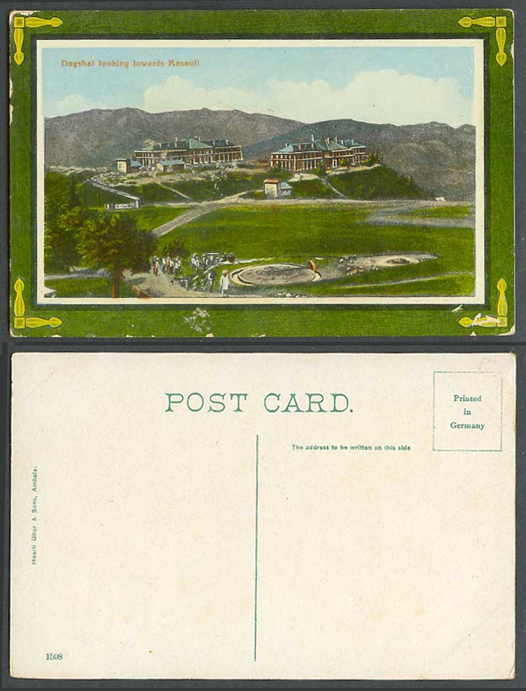 India Old Colour Postcard Dagshai Looking Towards Kasauli Wheel Mountains Hills