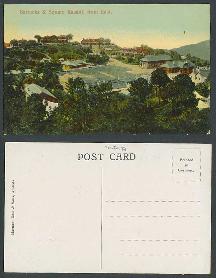 India Old Colour Postcard Military Barracks & Square Kasauli from East, Panorama