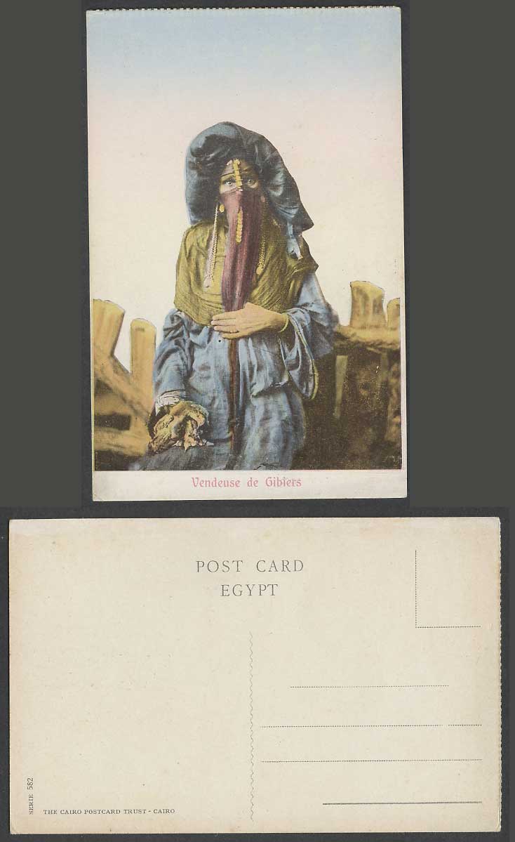 Egypt Old Colour Postcard Hunted Animals Seller Native Woman Vendeuse de Gibiers