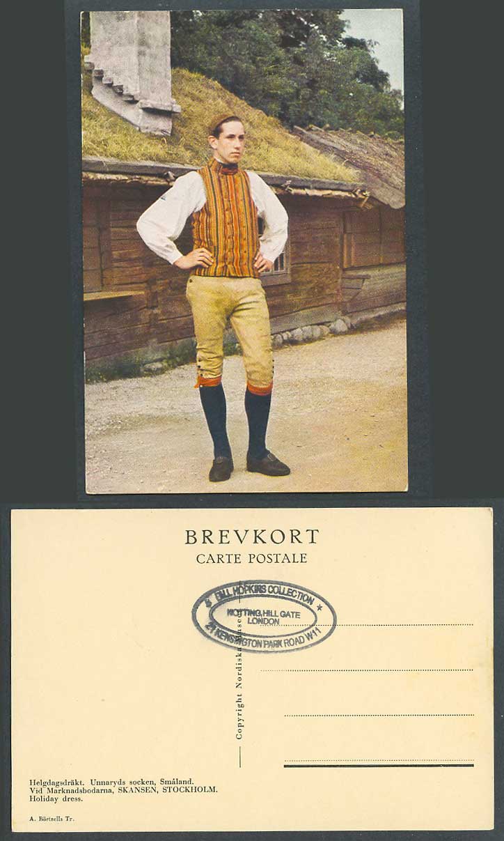 Sweden Old Colour Postcard Skansen Stockholm Holiday Dress, Swedish Man Costumes