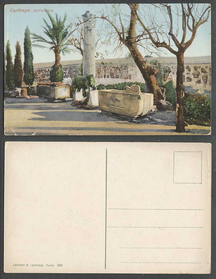 Tunisia Old Colour Postcard Carthage Antiquitees Antiquities N. Africa L.&L. 565