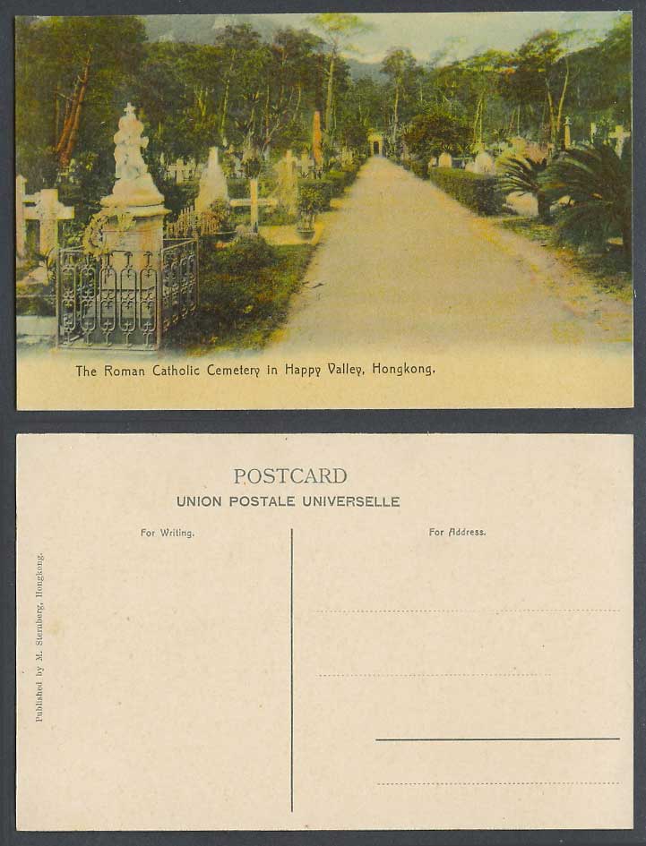 Hong Kong China Old Colour Postcard The Roman Catholic Cemetery in Happy Valley