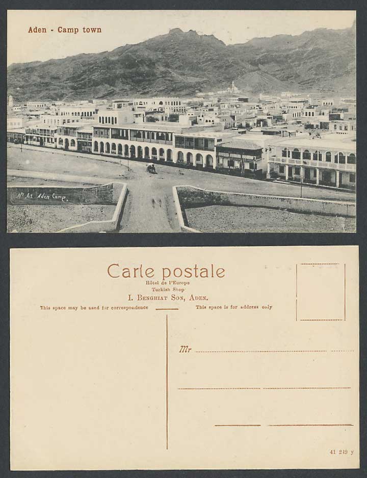 Aden, Camp Town Old Postcard Street Scene, Mountains Hills, Cart Panorama Yemen