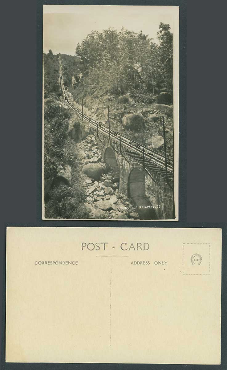Penang Hill Railway Bridge Viaduct Trains Trams Panorama Old Real Photo Postcard