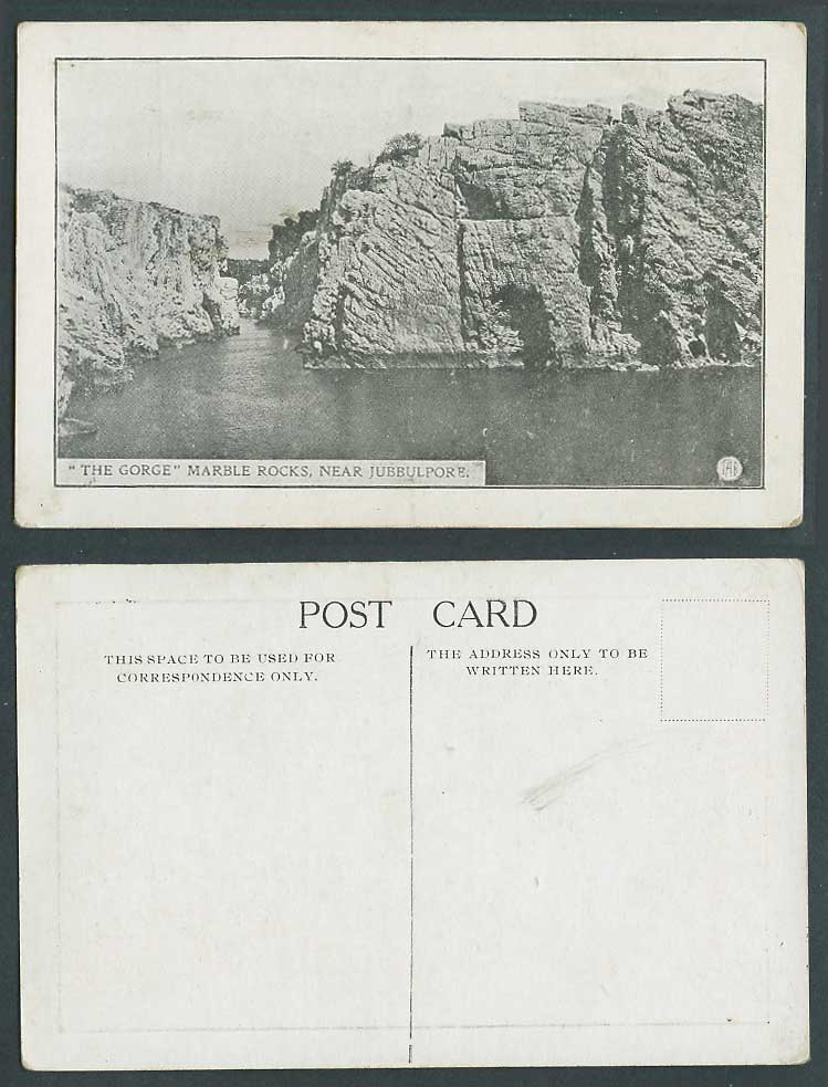 India Old Postcard The Gorge, Marble Rocks near Jubbulpore Jabalpur, River Scene