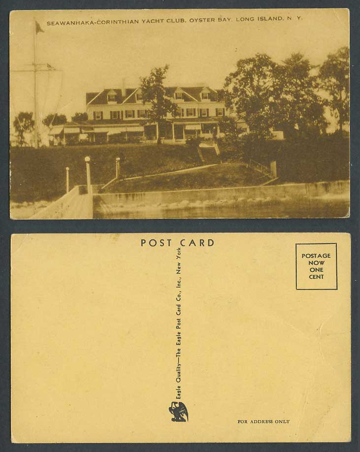 Long Island Seawanhaka-Corinthian Yacht Club Oyster Bay New York US Old Postcard