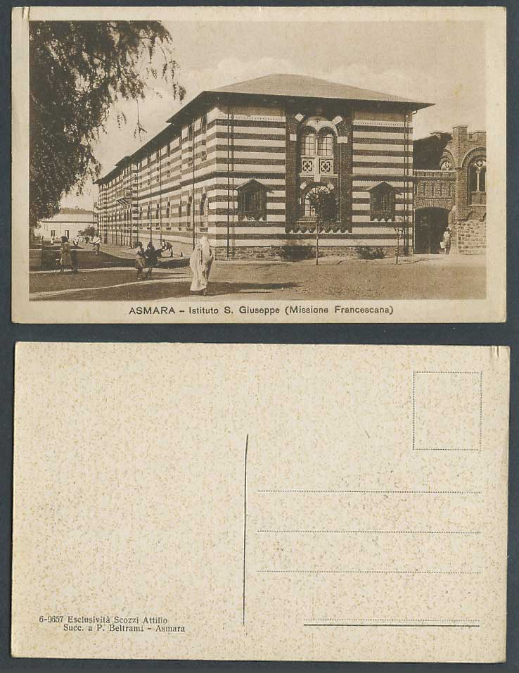 Eritrea Old Postcard Asmara, Istituto S. Giuseppe Institute, Franciscan Mission
