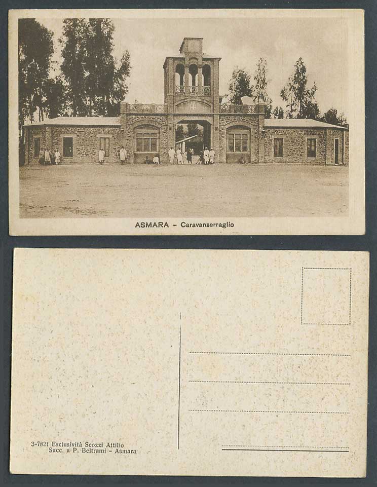 Eritrea Italian Old Postcard Asmara, Caravanserraglio Caravanserai, Roadside Inn