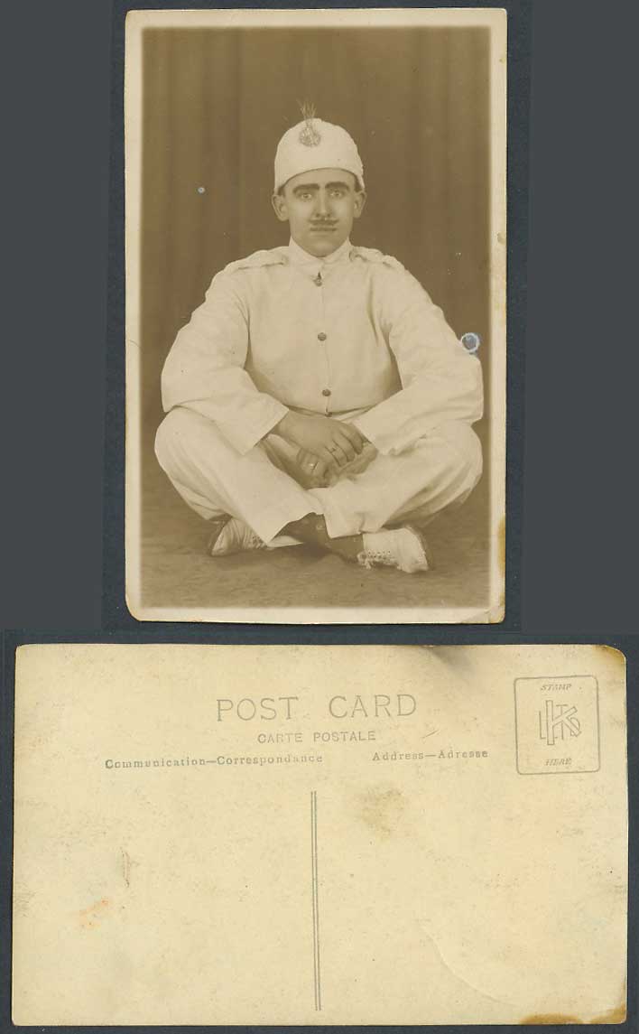 Africa, Eritrea Man wearing Traditional Costumes, Ethnic Old Real Photo Postcard