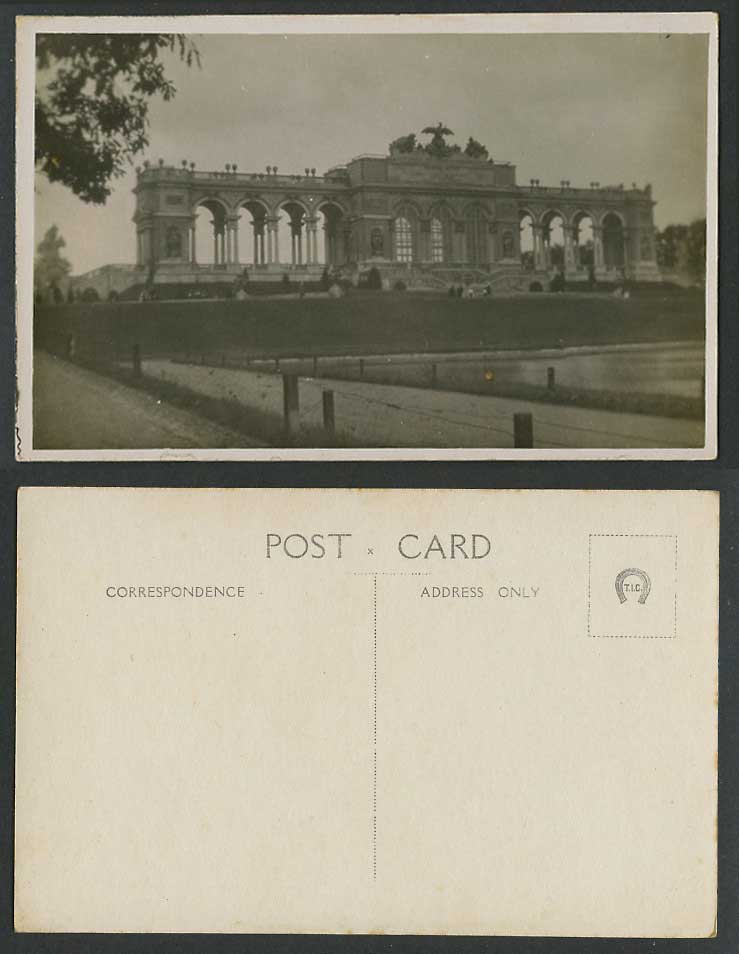 Austria Vienna Gloriette Schoenbrunn Palace Garden Bird Old Real Photo Postcard