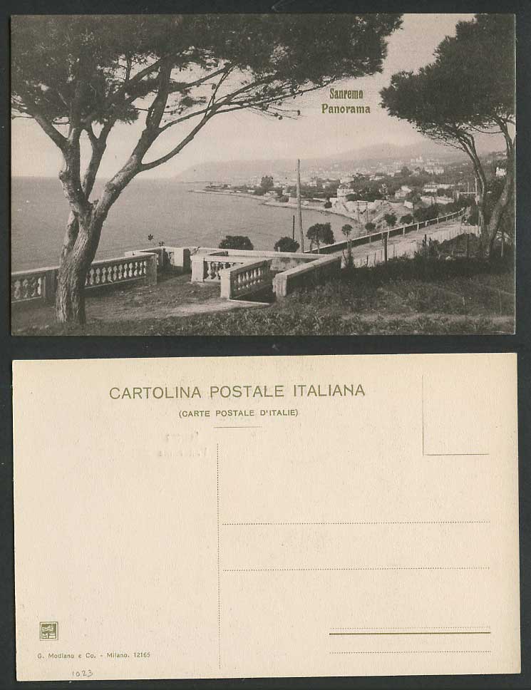 Italy Old Postcard Sanremo San Remo Panorama Mediterranean Coast G. Modiano & Co