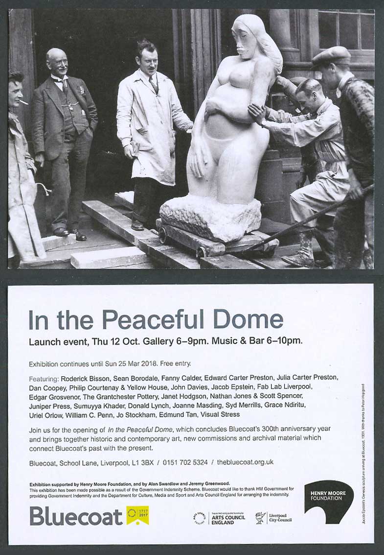 Art Exhibition In The Peaceful Dome Sculpture Statue Liverpool Bluecoat Postcard
