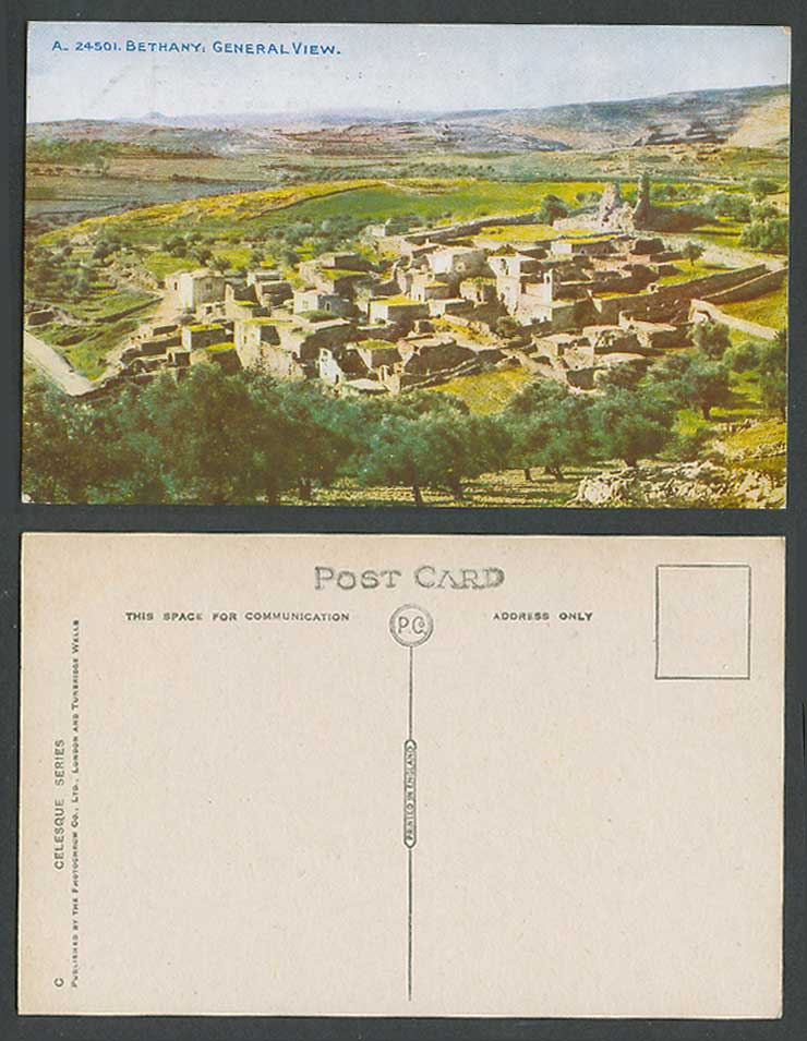 Palestine Old Colour Postcard Bethany Bethanien Bethanie General View Panorama