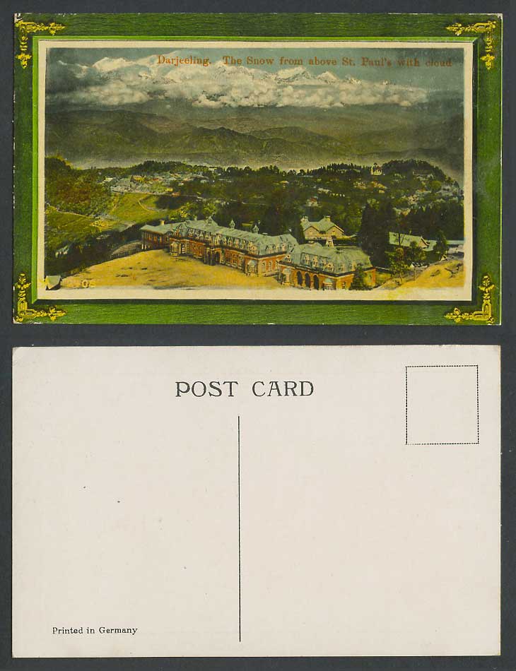 India Old Postcard The Snow from above St. Paul's Cloud Mountain Darjeeling 2408