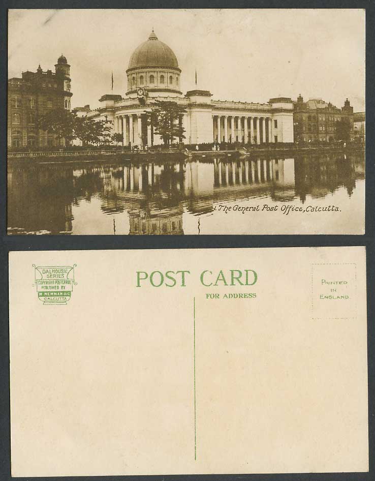 India Old Postcard General Post Office GPO Calcutta, Clock Lake Dalhousie Series