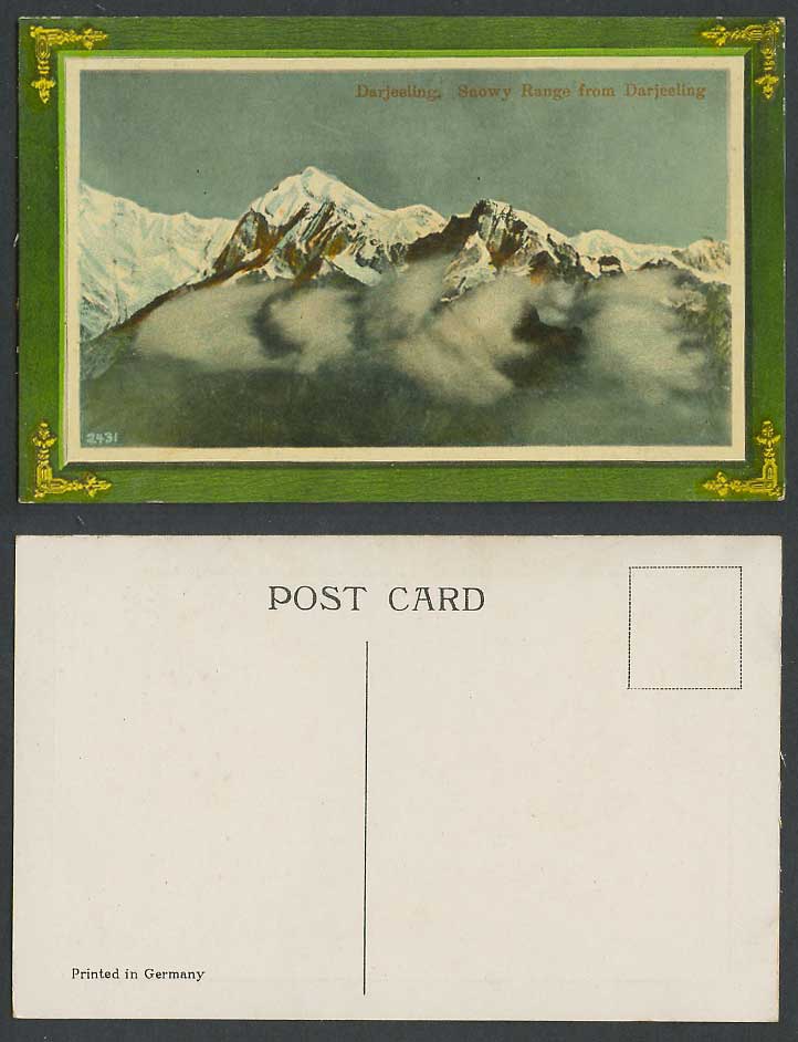 India Old Colour Postcard Snowy Range from Darjeeling, Mountains Clouds No. 2431
