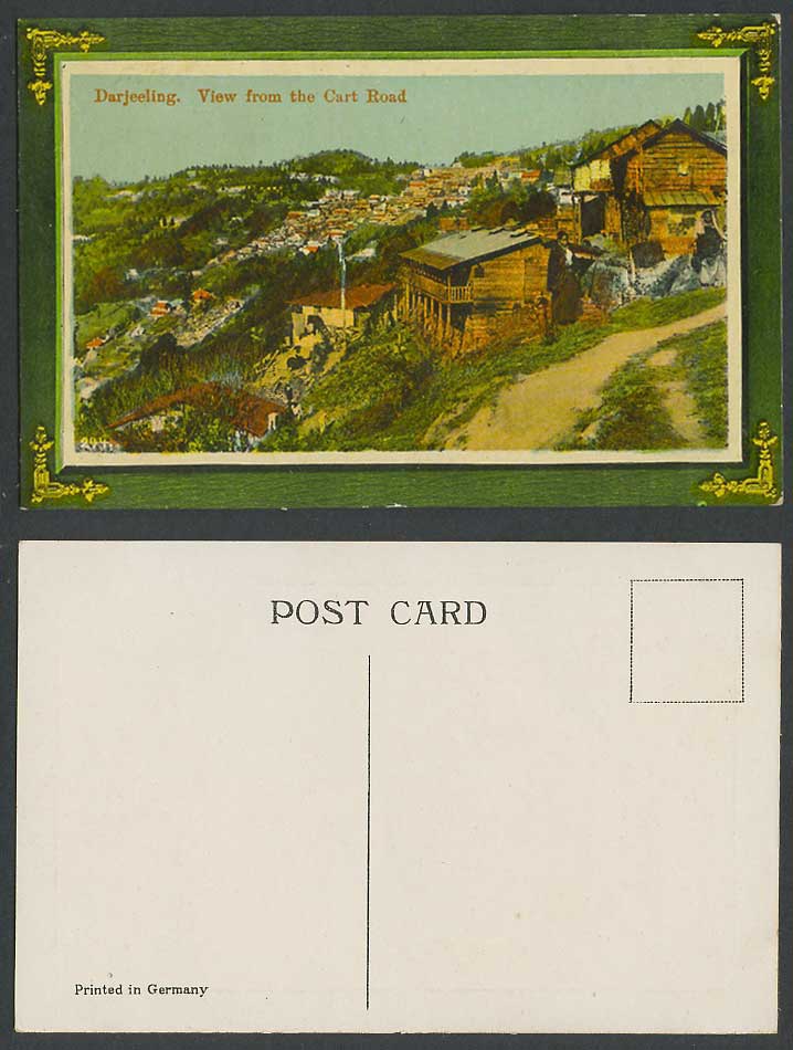 India Old Colour Postcard Darjeeling View from the Cart Rad Houses Hill Panorama