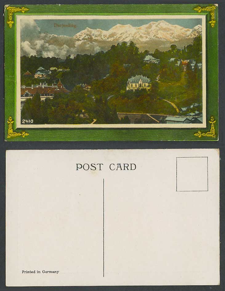 India Old Colour Postcard Darjeeling Snowy Mountains Panorama Houses Bldgs. 2410