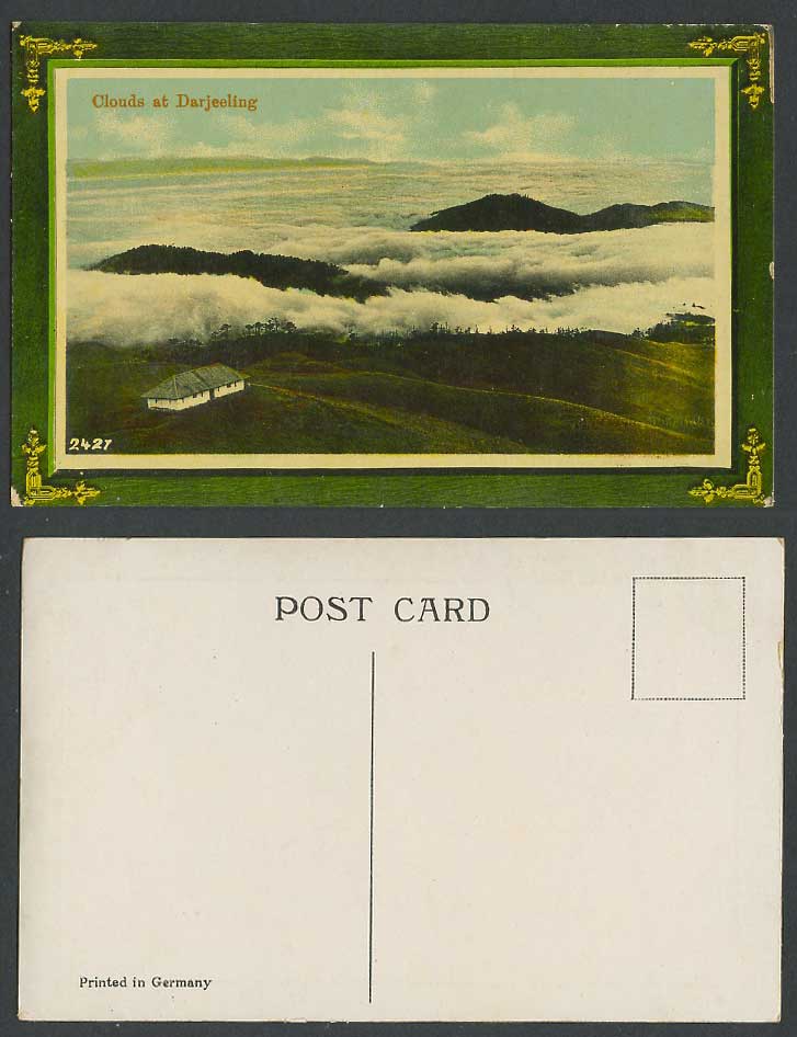 India Old Colour Postcard Clouds at Darjeeling Mountains Hills House Cloud 2427