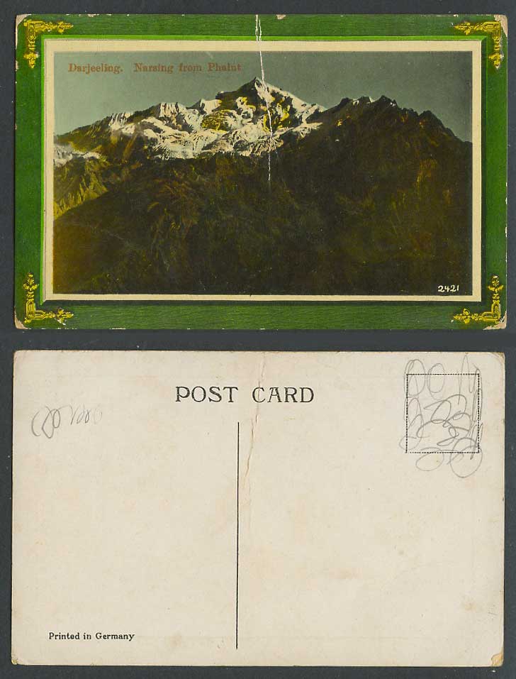 India Old Colour Postcard Darjeeling Narsing from Phalut Snowy Mountains No.2421