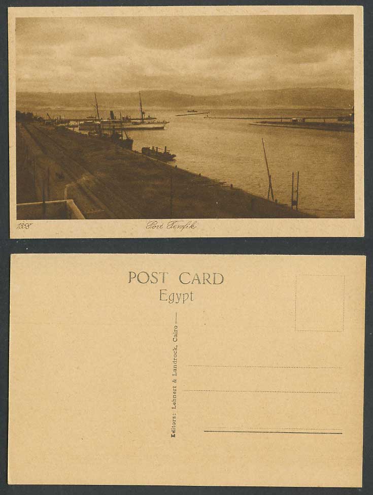Egypt Old Postcard Port Tewfik Steamer Steam Ships Boats Lahnert & Landrock 1358