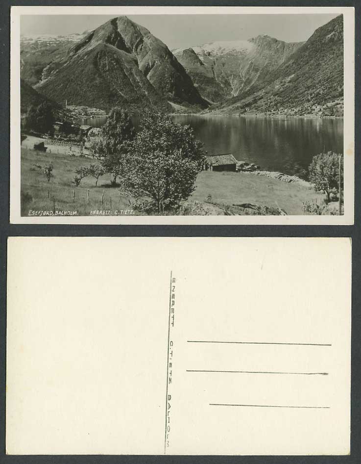 Norway Old Real Photo Postcard Esefjord, Balholm, Mountains Lake Panorama, Norge