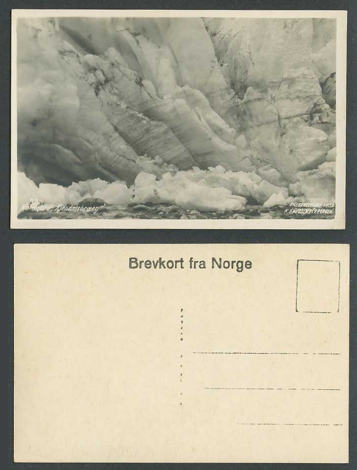 Norway Old Real Photo Postcard Nordfjord, Kjendalsbroeen Kjenndalsbreen Glacier