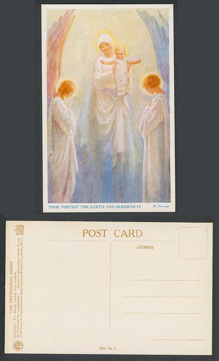 Margaret W Tarrant Old Postcard Thou Visitest The Earth & Blesseth it Devotional
