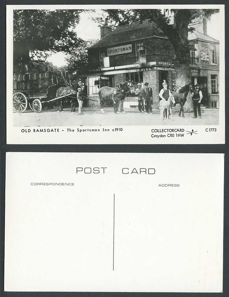 Old Ramsgate The Sportsman Inn c.1910 Repro Postcard Horse Cart Horses Pony Kent