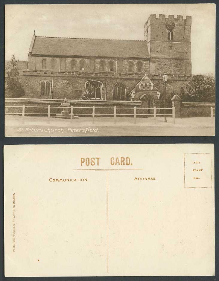 Petersfield St. Peter's Church Cathedral Gate Clock Tower Hampshire Old Postcard