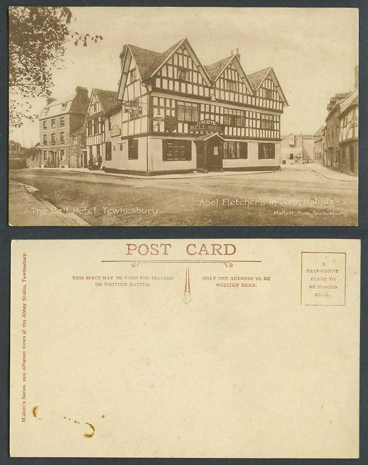 Tewkesbury, The Bell Hotel, Abel Fletcher's in John Halifax, Street Old Postcard