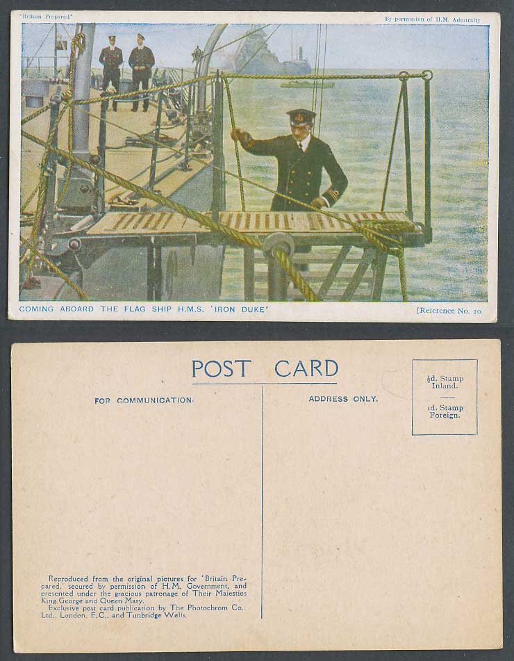 WW1 Britain Prepared 10 Old Postcard Coming Abroad The Flag Ship H.M.S Iron Duke