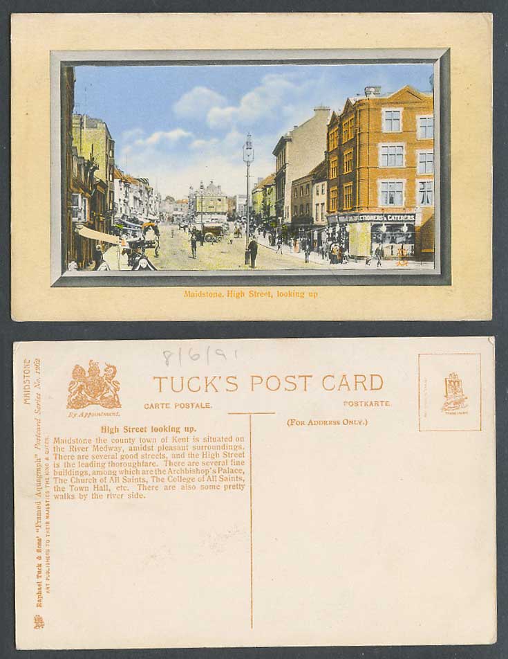 Maidstone, High Street Scene Looking Up Old Tuck's Postcard Shop Shopfront, Kent
