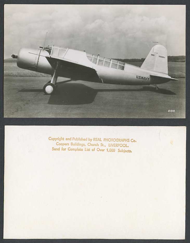 U.S. Navy 0951 XOS2U-1, Aeroplane Aircraft Airplane, USA Old Real Photo Postcard