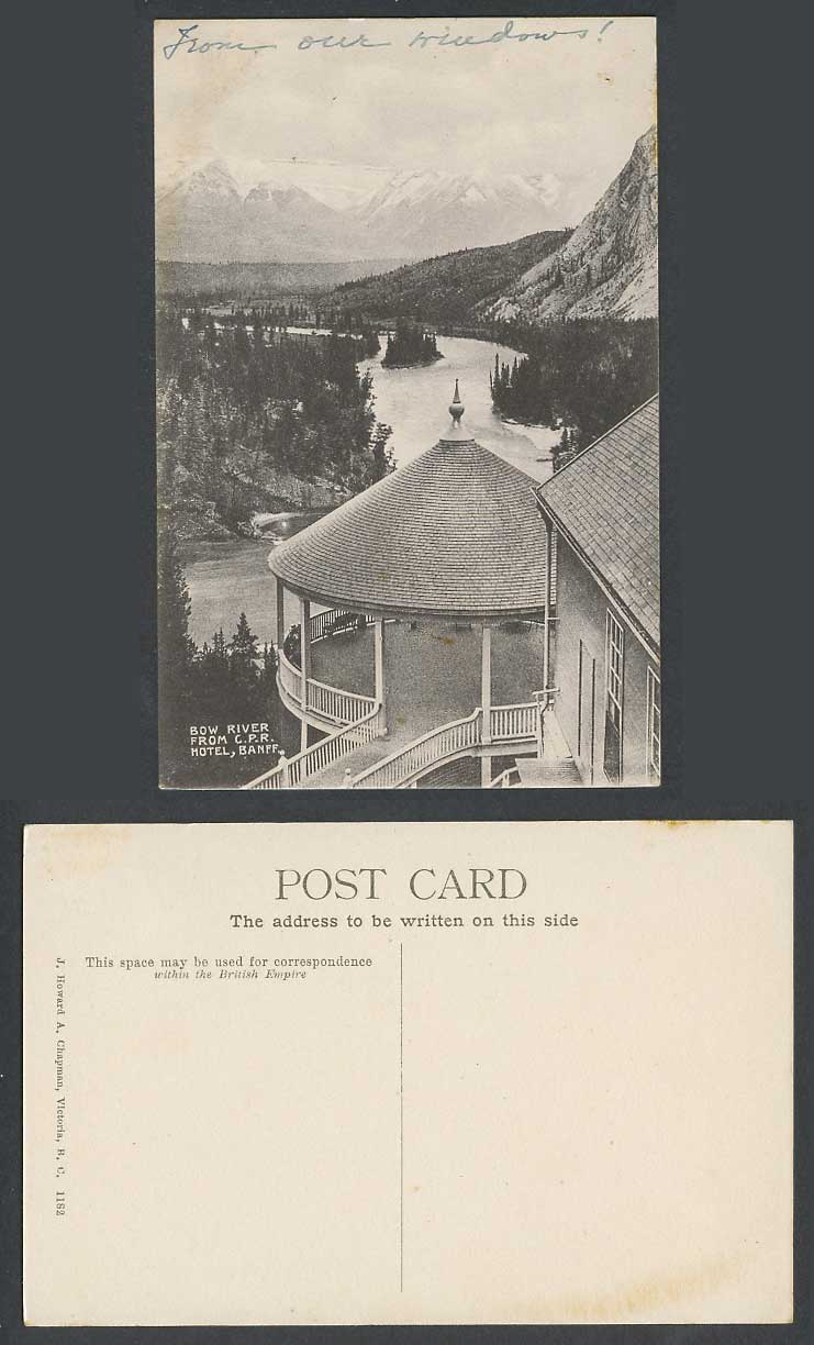 Canada Old Postcard Bow River from Canadian Pacific Railway CPR HOTEL Banff 1182