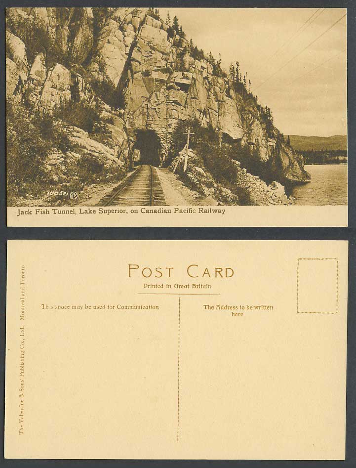 Canada Old Postcard Jack Fish Tunnel, Lake Superior on Canadian Pacific Railway