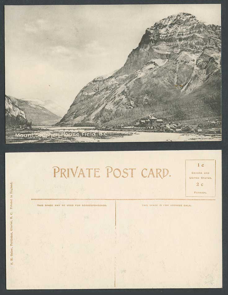 Canada Old Postcard Mount Stephen House, Field, B.C. British Columbia, Mountains