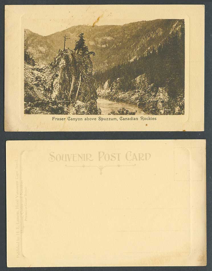 Canada Old Postcard Fraser Canyon above Spuzzum Canadian Rockies River Scene Mts