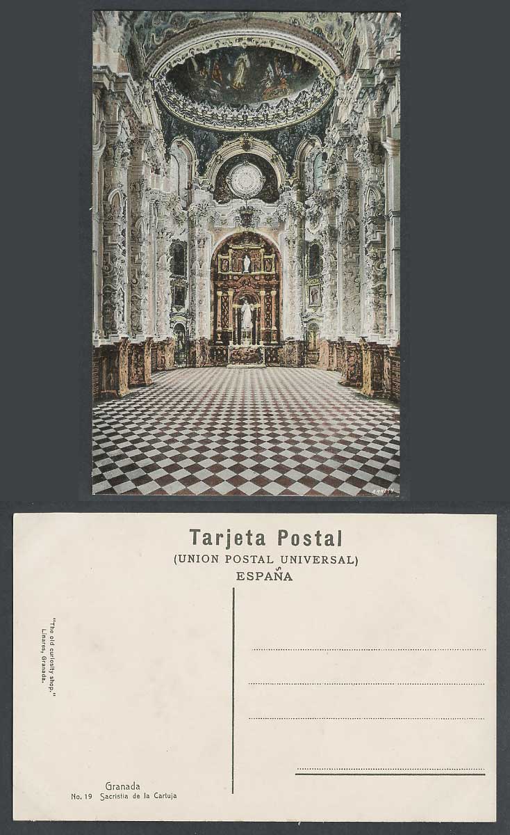 Spain Old Colour Postcard Granada, Sacristia de Cartuja, Charterhouse Interior