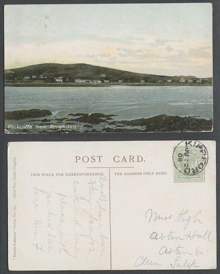 Rockcliffe from Rough Island 1908 Old Postcard River Urr, Bonnie Galloway Series