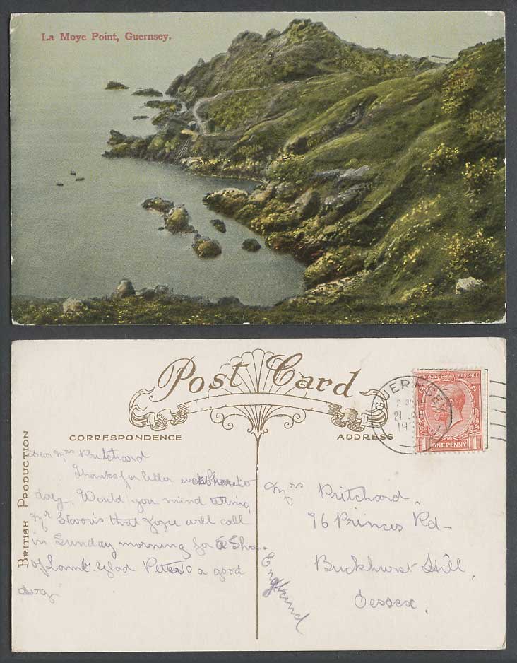 Guernsey 1933 Old Postcards La Moye Point, Panorama General View Channel Islands