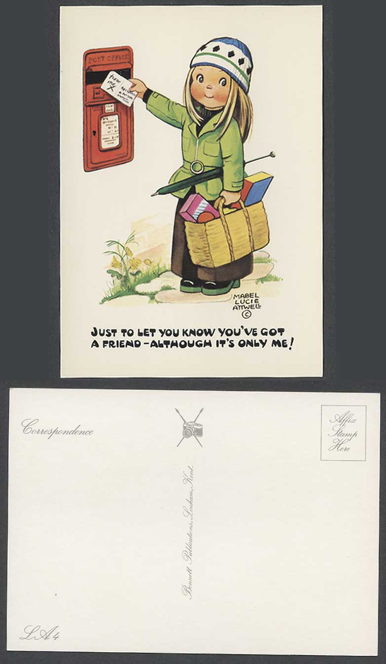 MABEL LUCIE ATTWELL Old Postcard Let you know You've got a friend - Only Me LA.4