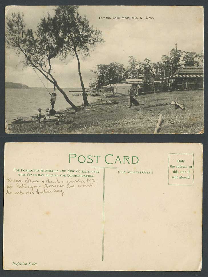Australia Old Postcard Lake Macquarie, Toronto, Lakeside, N.S.W. New South Wales
