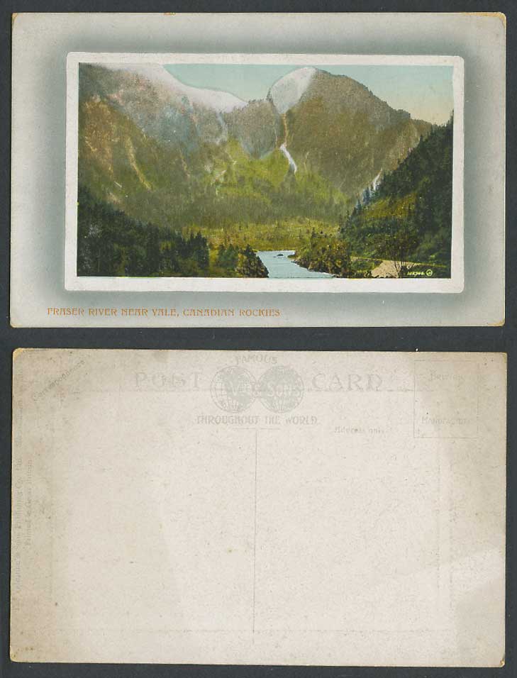 Canada Old Colour Postcard Fraser River Scene near Yale B.C. Canadian Rockies